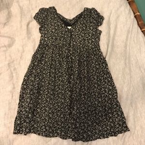 Black and white floral babydoll dress
